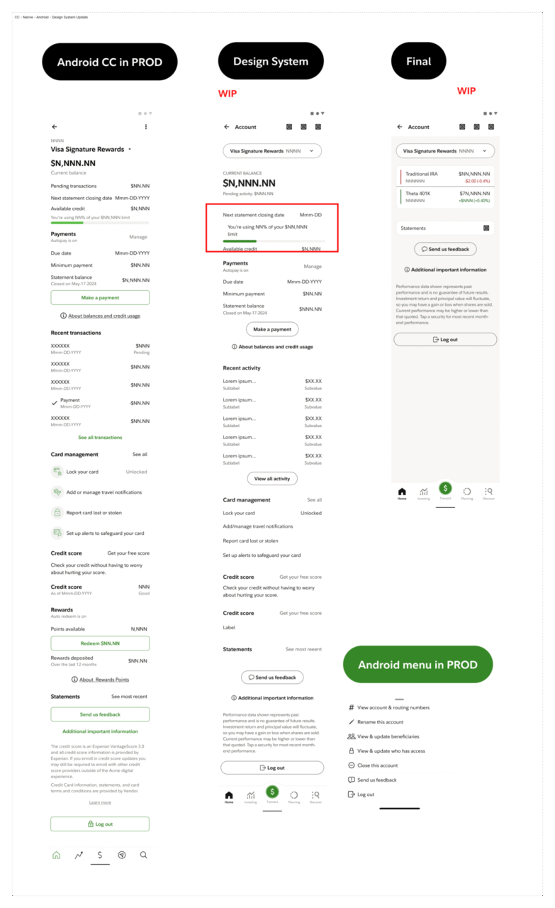 Other CC Native Android Design System Update