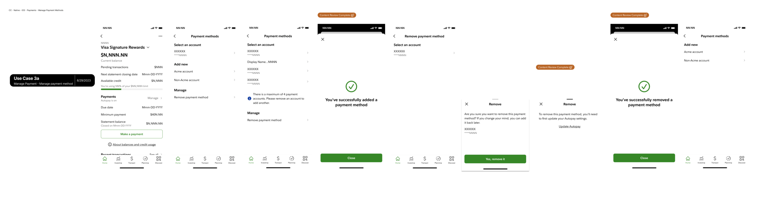Other CC Native iOS Payments Manage Payment Methods