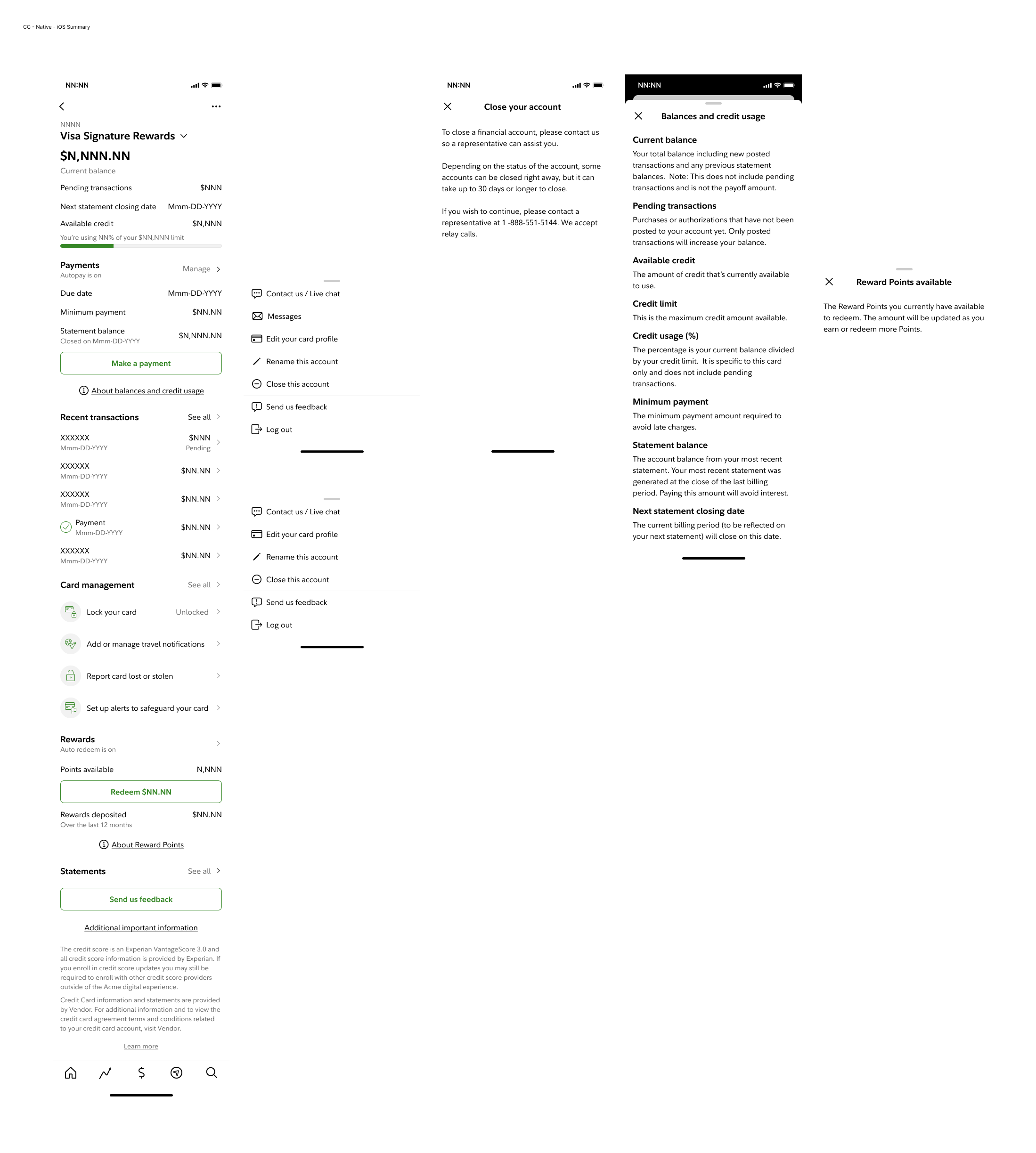 Other CC Native iOS Summary