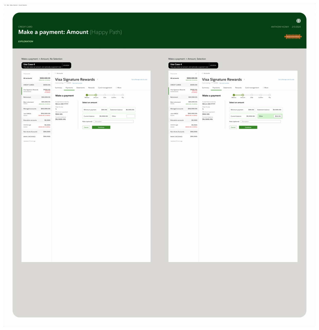 Other CC Web Make a Payment Amount Selection