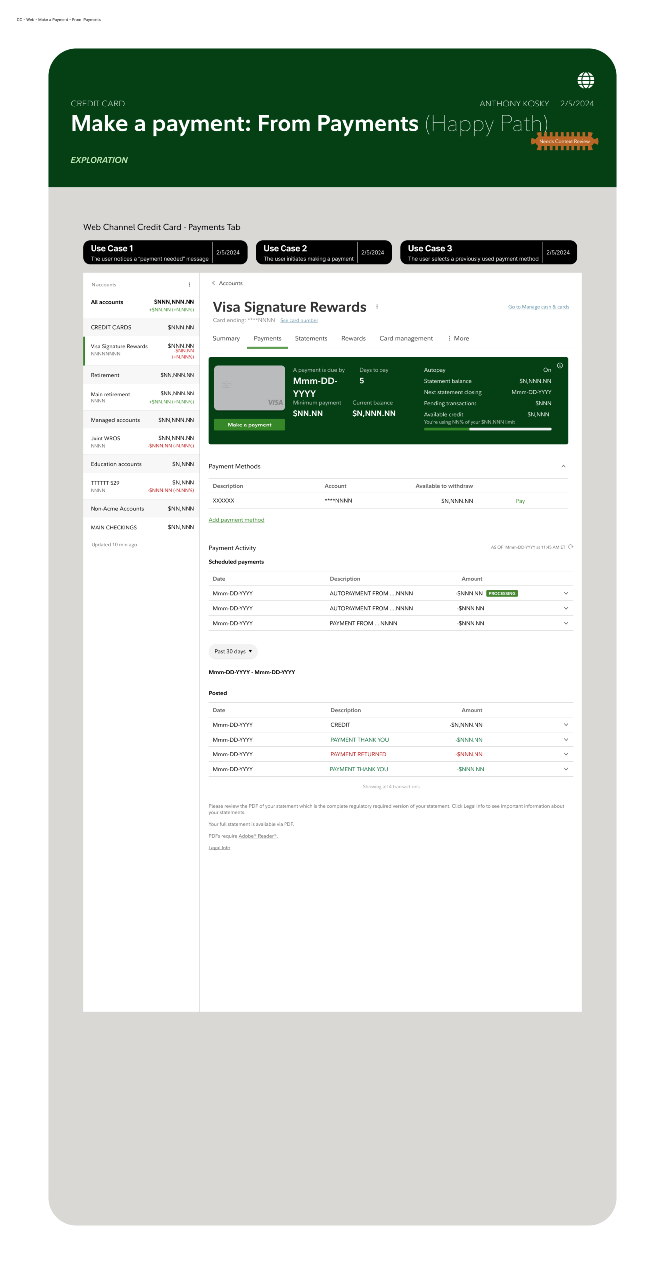 Other CC Web Make a Payment From Payments