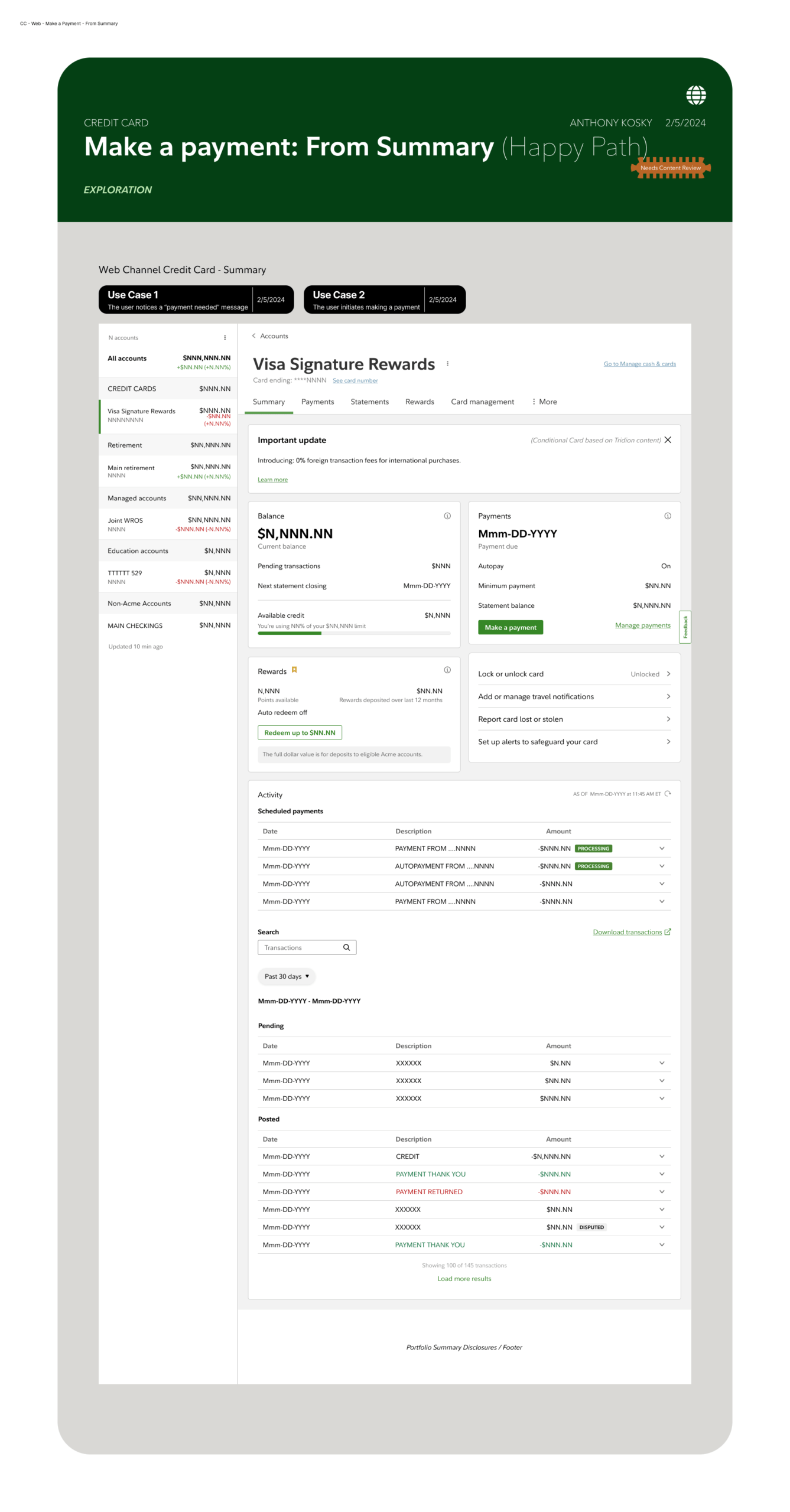 Other CC Web Make a Payment From Summary