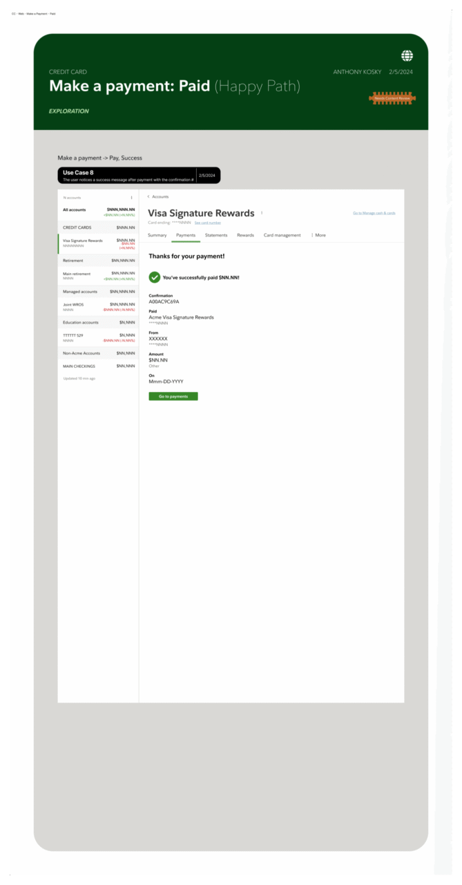 Other CC Web Make a Payment Paid