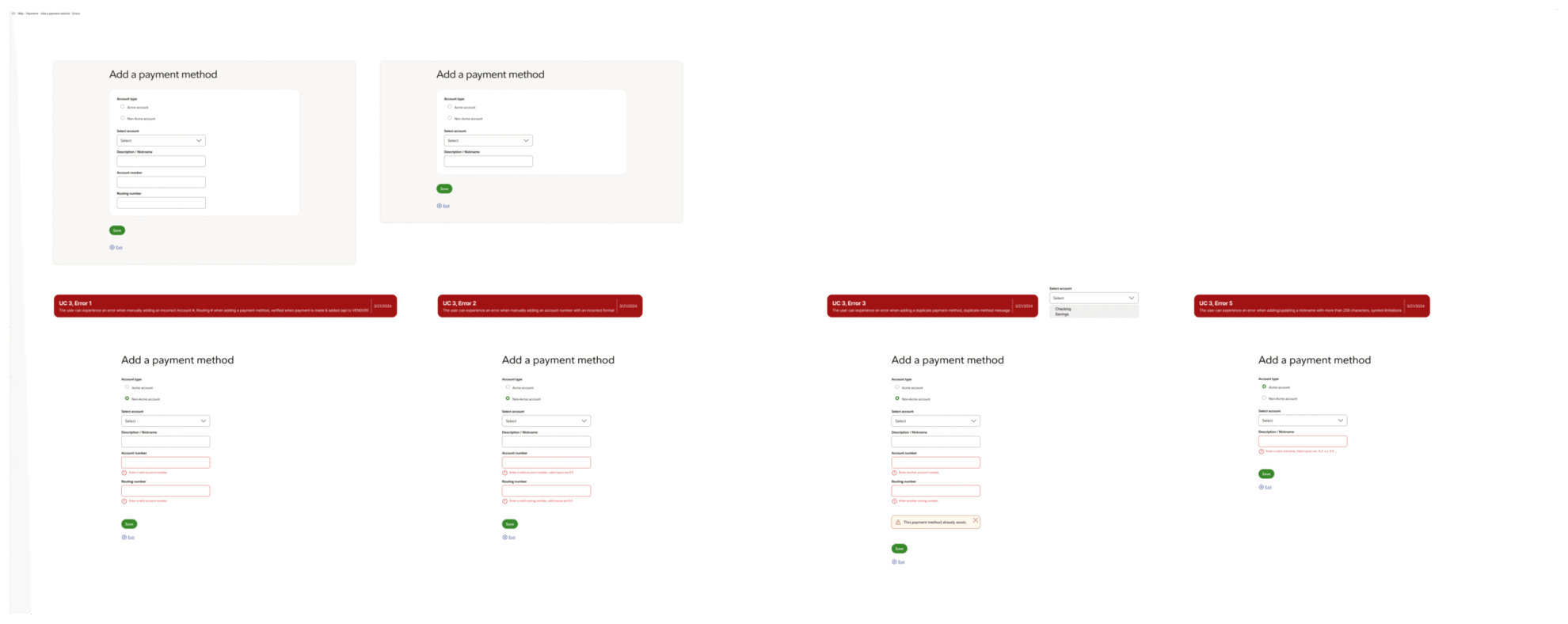 Other CC Web Payments Add a payment method Errors