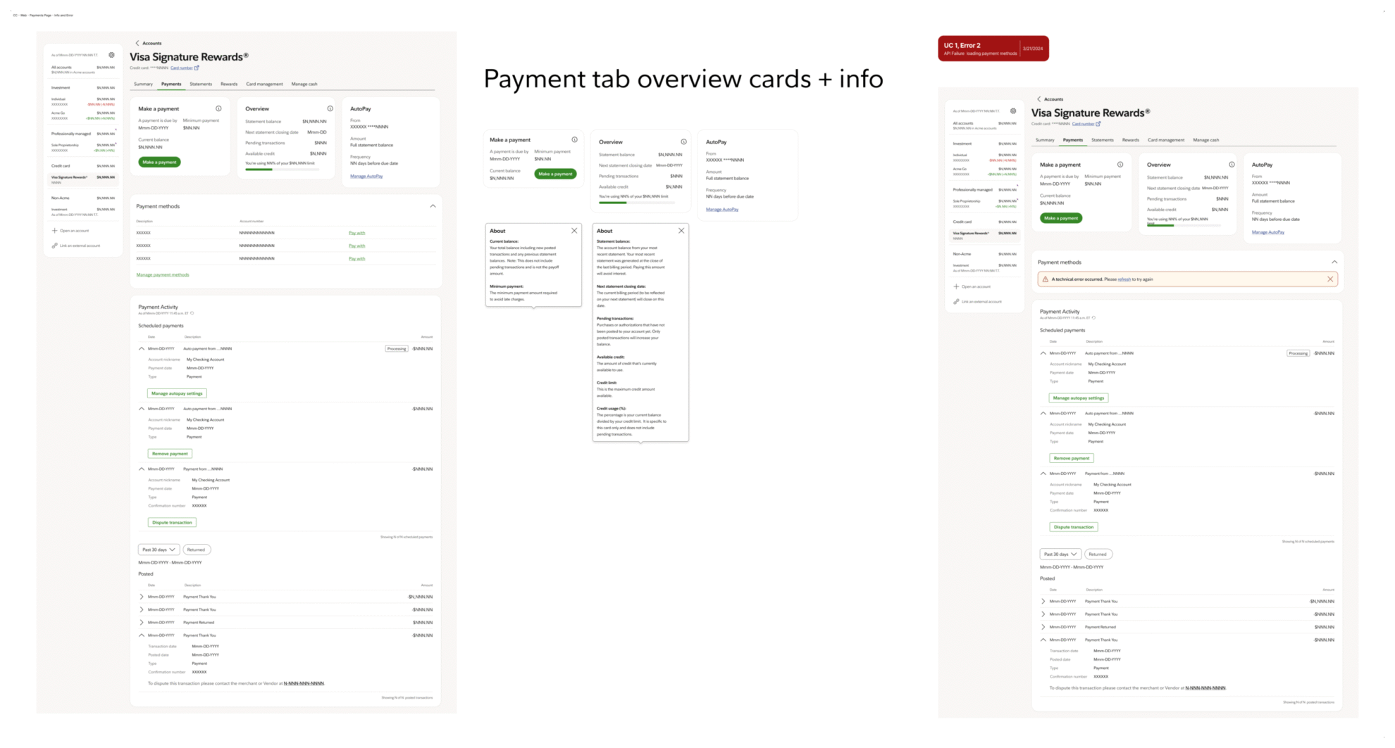 Other CC Web Payments Page Info and Error