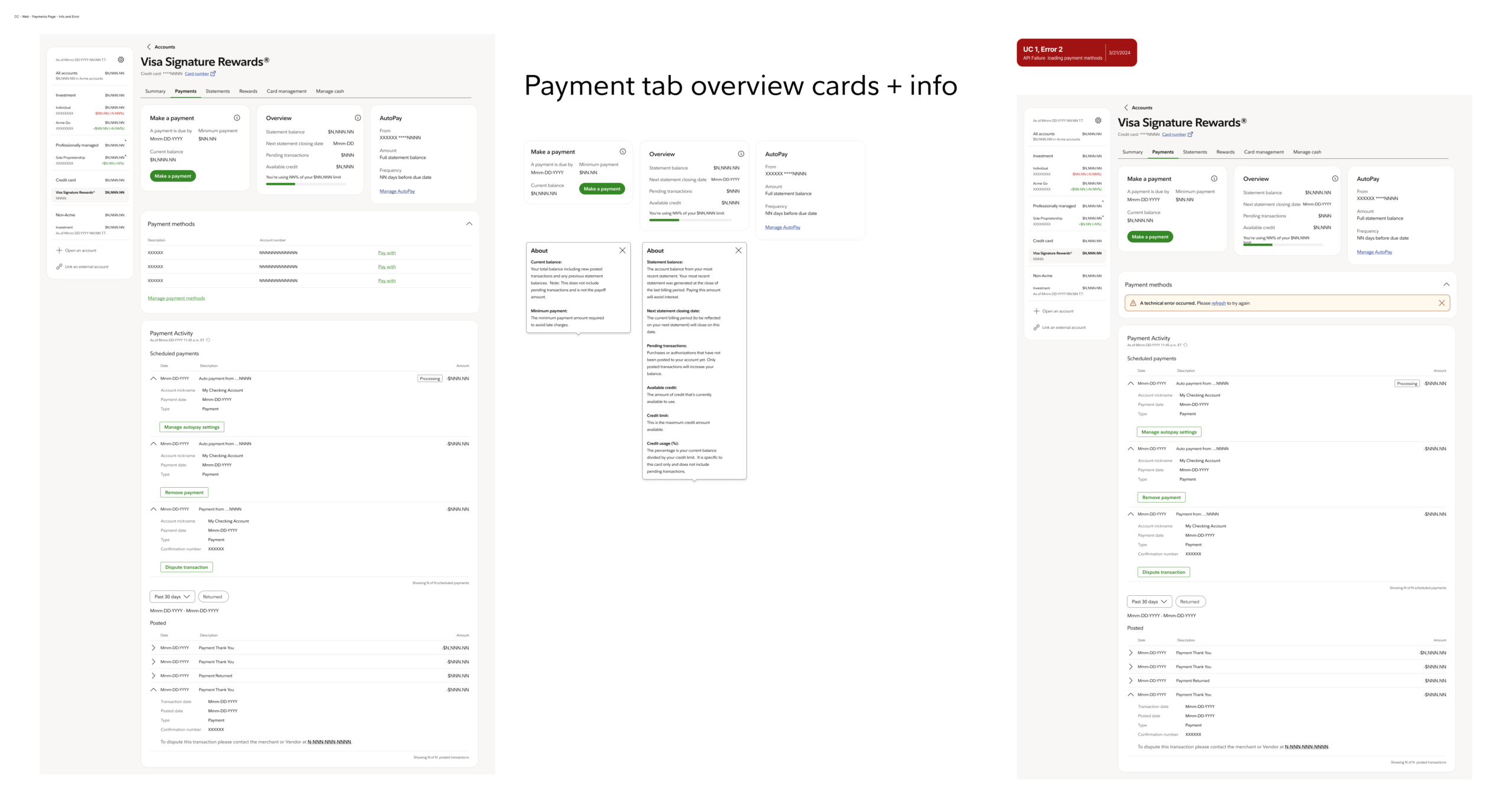Other CC Web Payments Page Info and Error